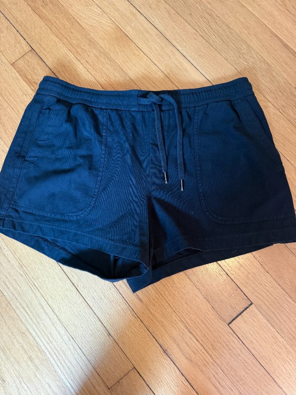 Athleta Farallon Shorts Women’s Large Black Organic Cotton Stretch Pull On Short